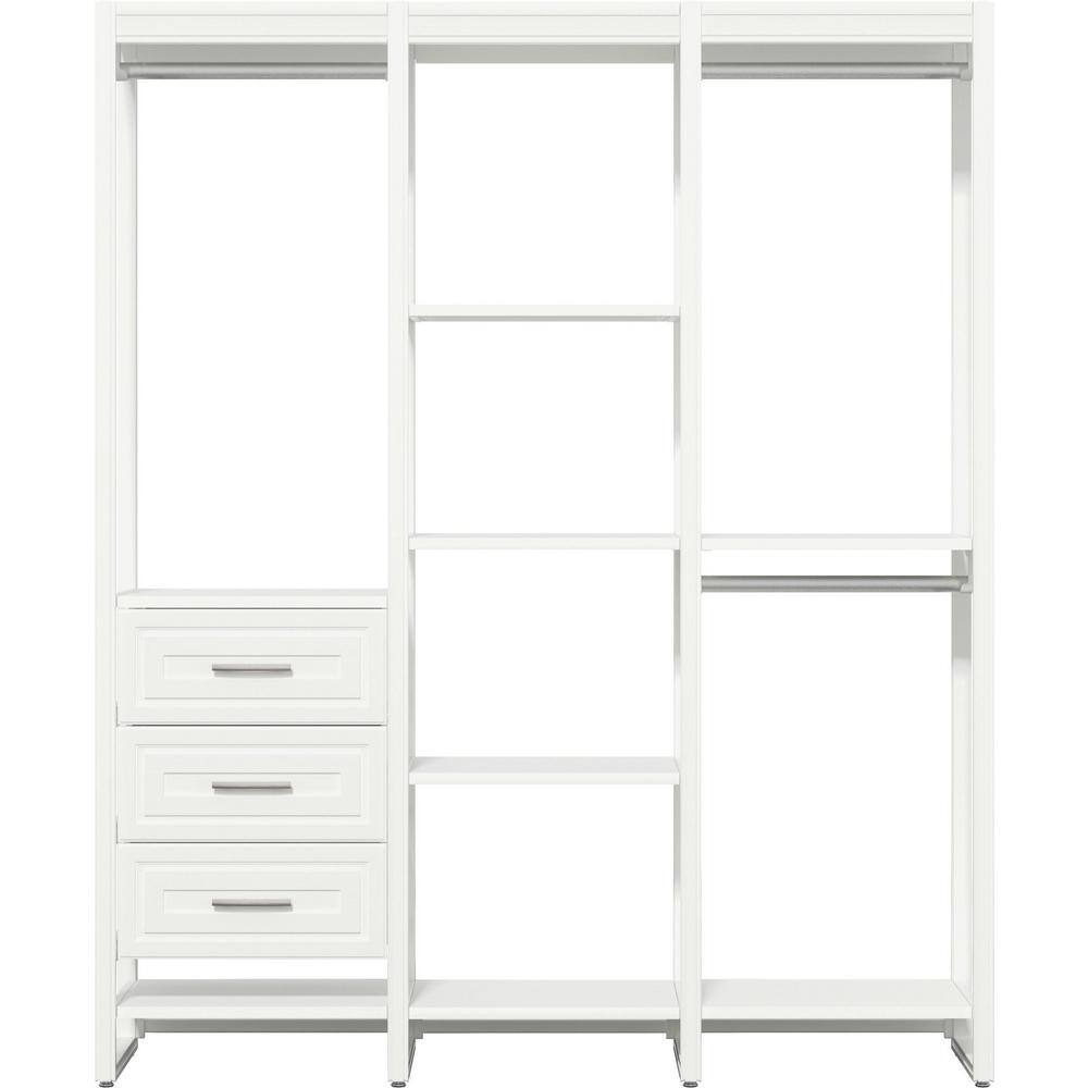 CLOSETS By LIBERTY 68.5 in. W White Adjustable Tower Wood Closet System with 3 Drawers and 11 Shelves HS56700-RW-06