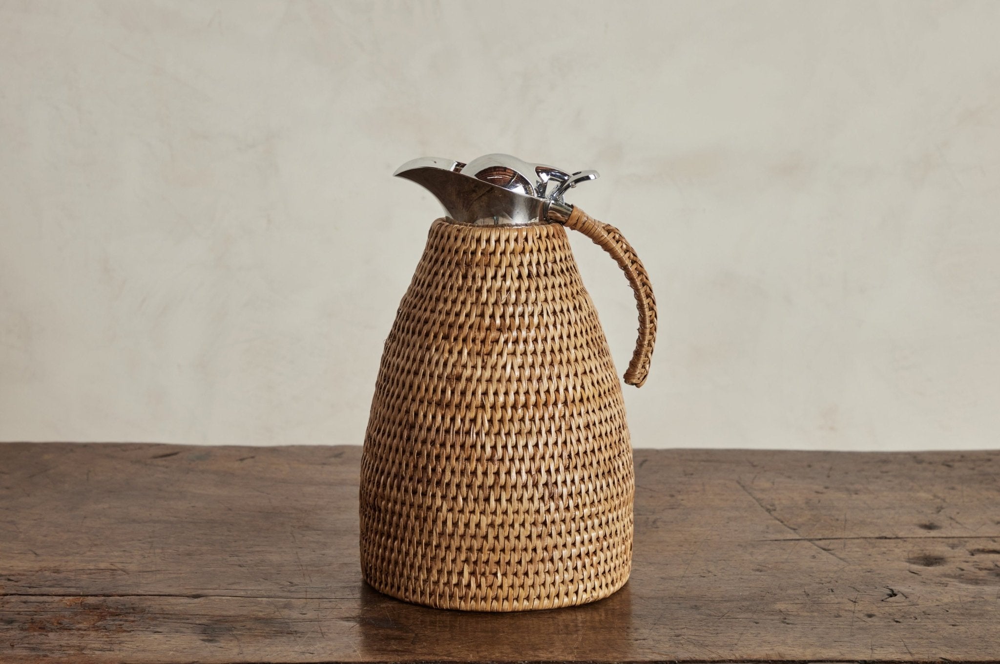 Rattan Wrapped Thermos Carafe