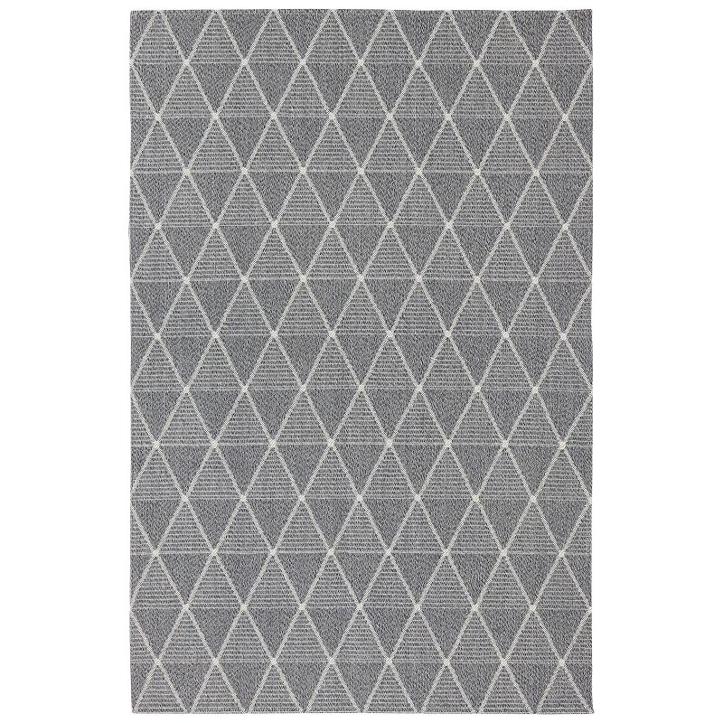 Sunnydaze Lattice Perfection Indoor Area Rug in Charcoal - 5 x 7 Foot