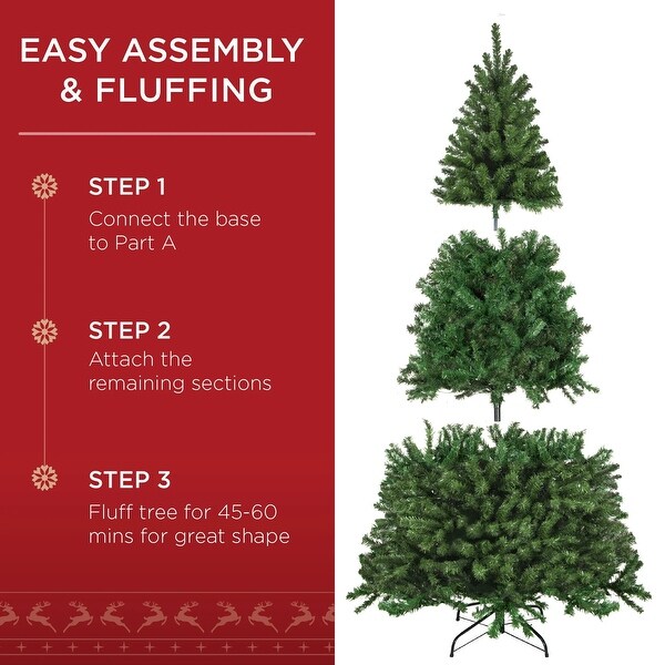 PreLit Artificial Spruce Christmas Tree w/ Foldable Metal Base