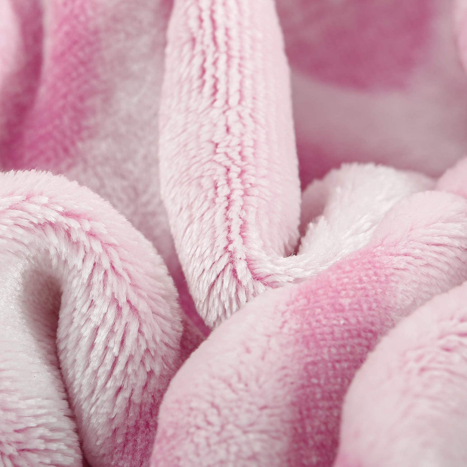 Sedona House Throw Blanket， Soft Fluffy Plush Flannel Blankets， Perfect for Couch Sofa Bed， Pink Striped， Twin Size 60