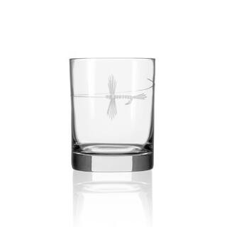 Rolf Glass Fly Fishing 13 fl.oz Clear Double Old Fashioned Glasses (Set of 4) 410005-S4