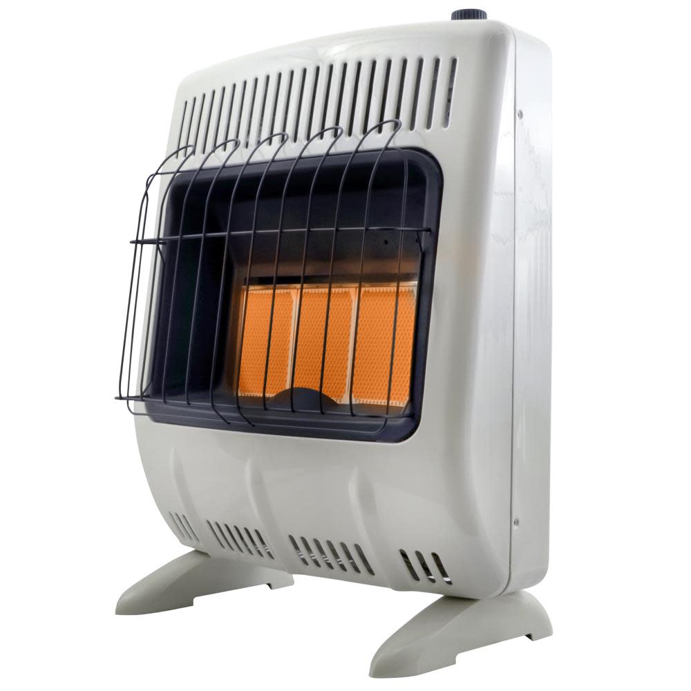 20，000 BTU Vent Free Radiant Propane Heater with Thermostat and Blower ;