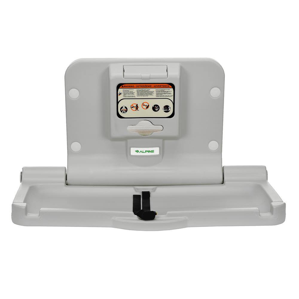 Alpine Industries Grey Compact Horizontal Baby Changing Station (2-Pack) 411-E-2PK