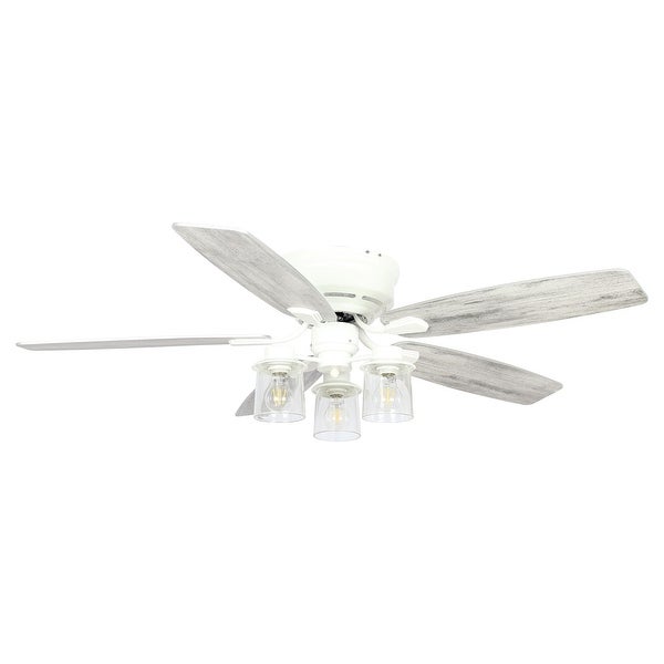 52-inch Beach Wood 5-Blade Flush Mount Ceiling Fan with Remote Shopping - The Best Deals on Ceiling Fans | 37966069