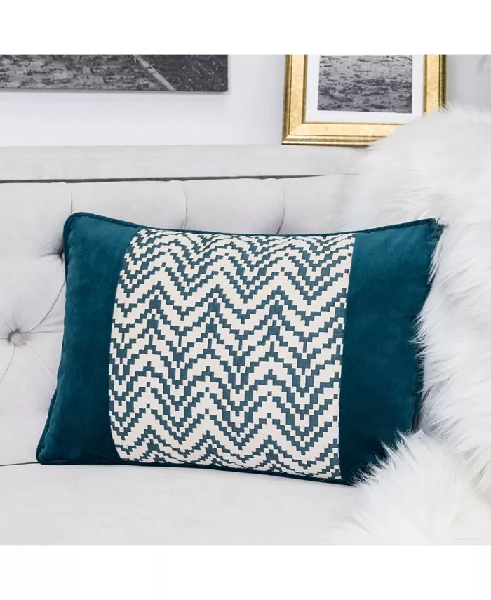 Homey Cozy Hannah Chevron Bow Throw Pillow