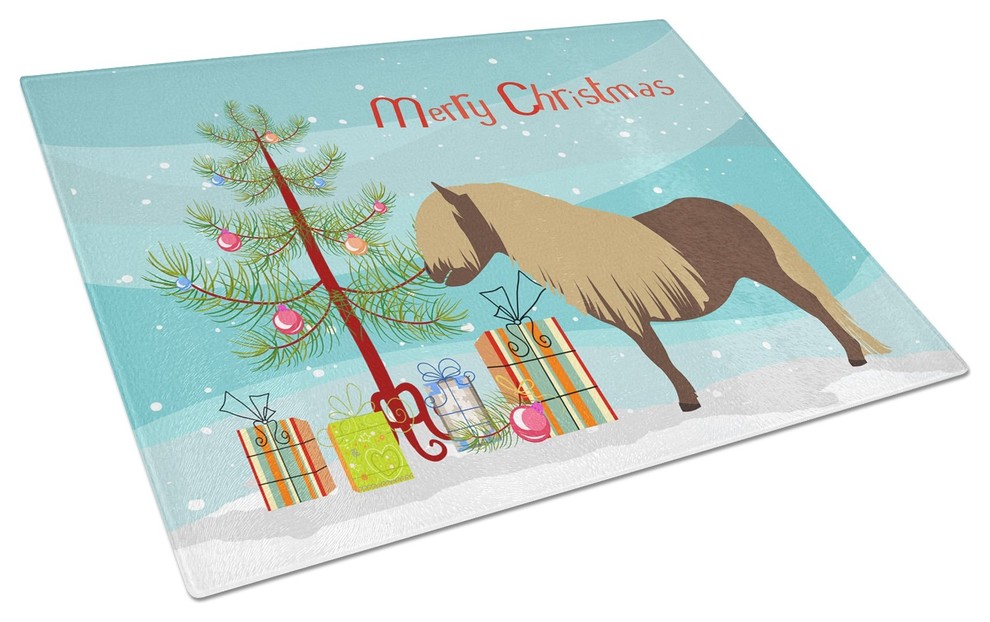 Shetland Pony Horse Christmas Glass Cutting Board Large   Contemporary   Cutting Boards   by the store  Houzz