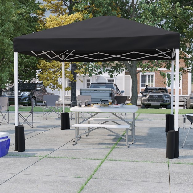 Emma And Oliver 10 x27 x10 x27 Weather Resistant Uv Coated Pop Up Canopy Tent With Sandbags And Wheeled Case