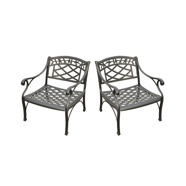 Sedona 2pk Outdoor Chairs Black Crosley