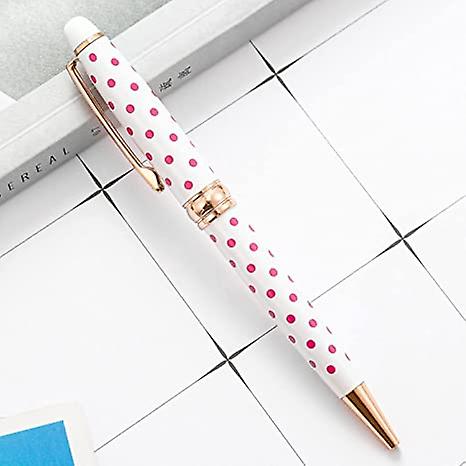 1 Pieces Creative Dot Women Ballpoint Pen Business Metal Office Rotate Pens School Stationery Office Supplies (color : E， Size : Black)