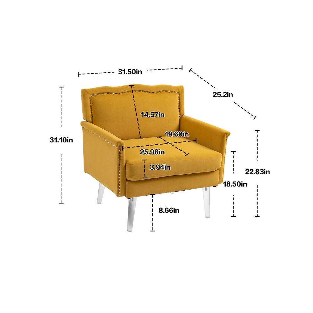 Accent Chair  Living Room Chair / leisure single sofa with acrylic feet