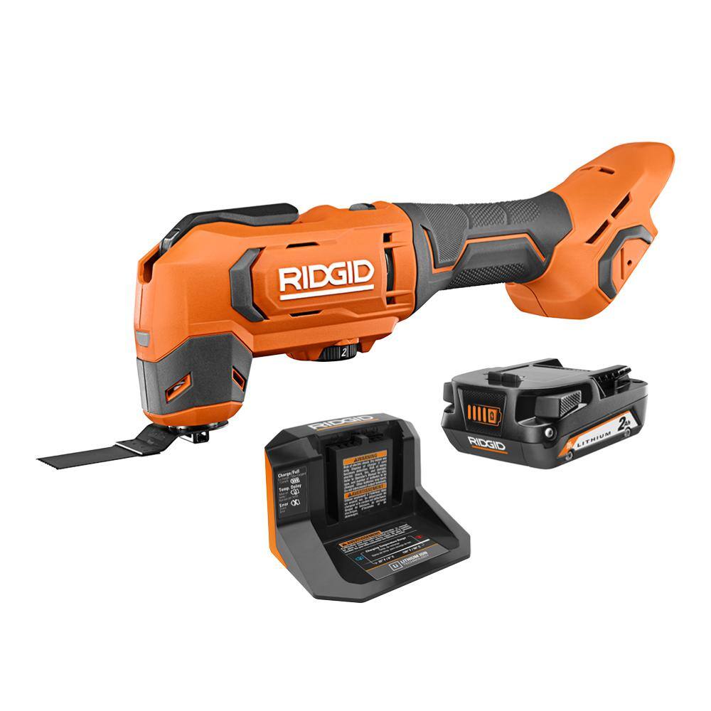 RIDGID 18V Cordless Oscillating Multi-Tool with 2.0 Ah Battery and Charger R86241K