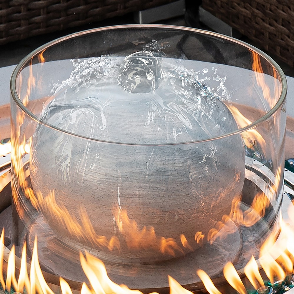 COSIEST Outdoor Propane Fire and Water Fountain Fire Pit Table