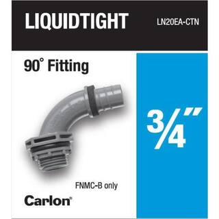 Carlon 34 in. 90-Degree Non-Metallic Liquid Tight PVC Fitting LN20EA-CTN