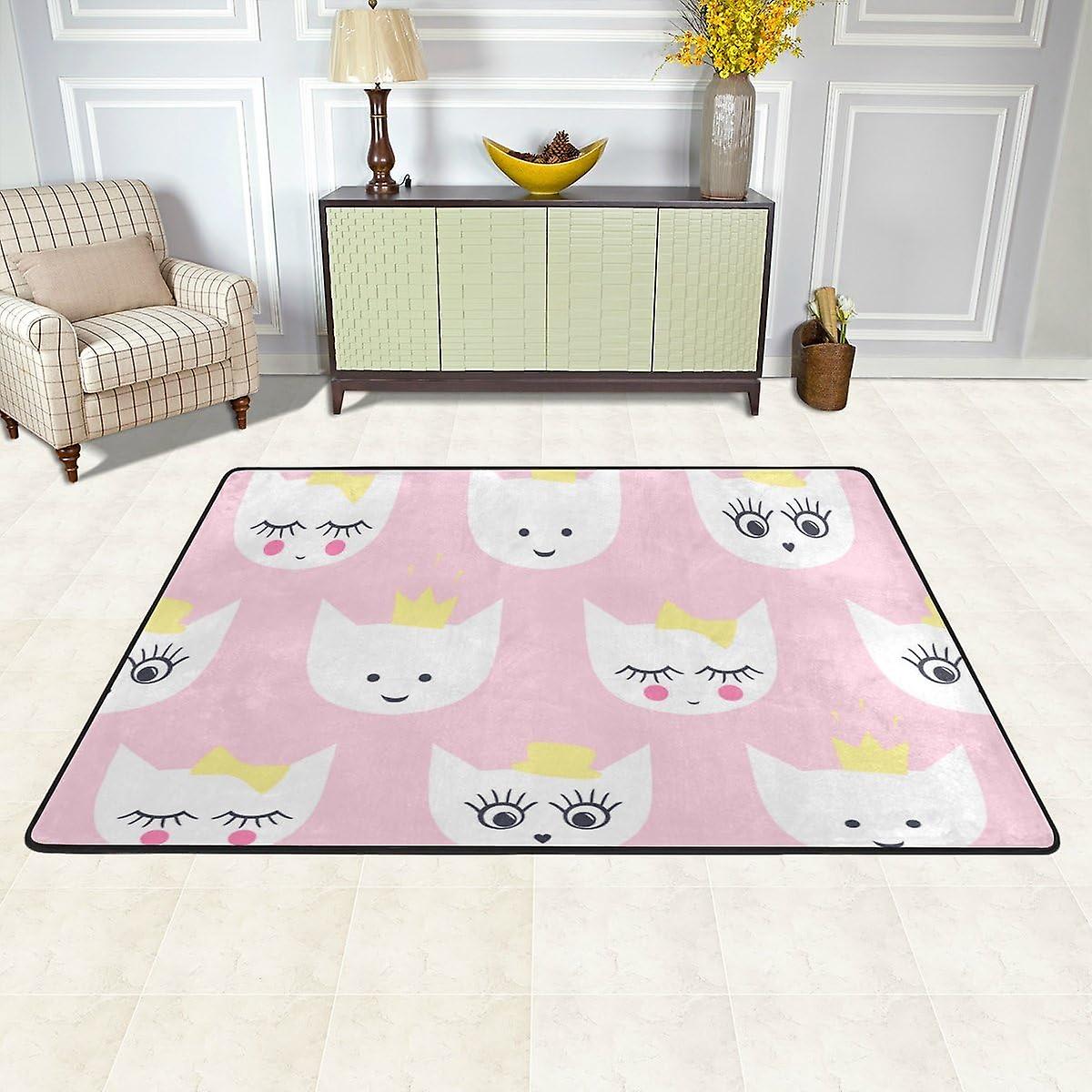 Abstract Flower Pattern Area Rug Carpet 63 X 48 Inch For Living Room Bedroom Decor For Kids Carpet Mat