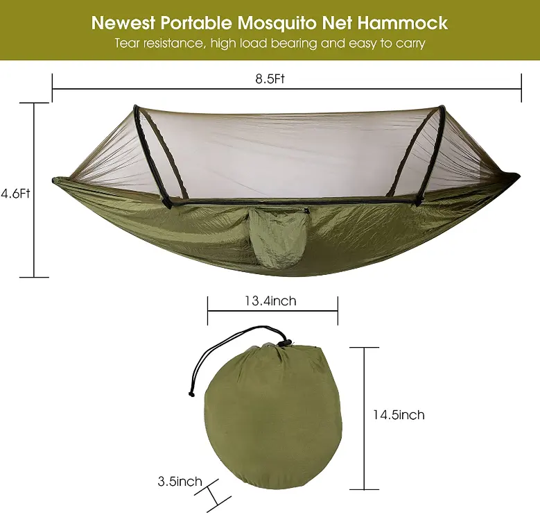 WINPOLAR 2023 Custom Logo Super Large Relaxing Double Travel Nylon Parachute easy setup hammock tent