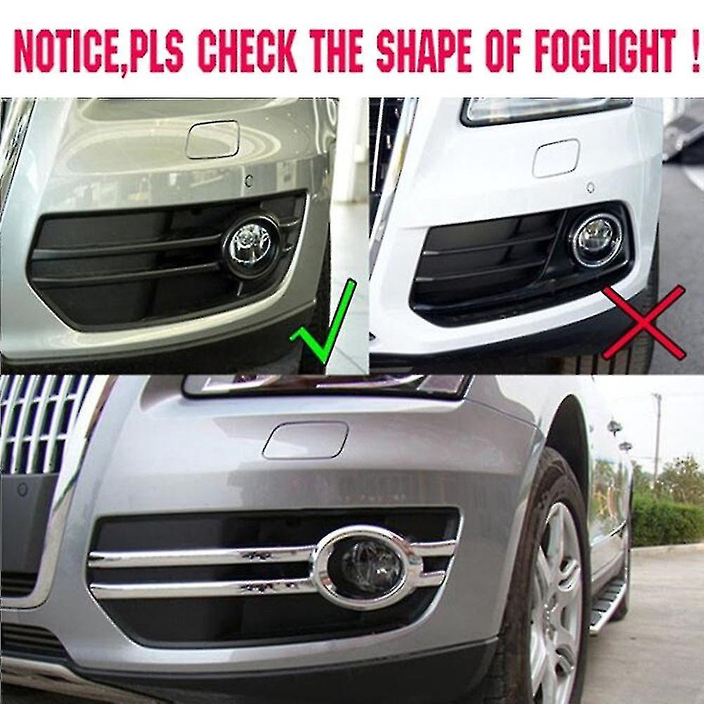 For- Q5 2009-2012 Abs Chrome Front Fog Light Lamp Grill Frame Panel Cover Bezel Trim Auto Styling G