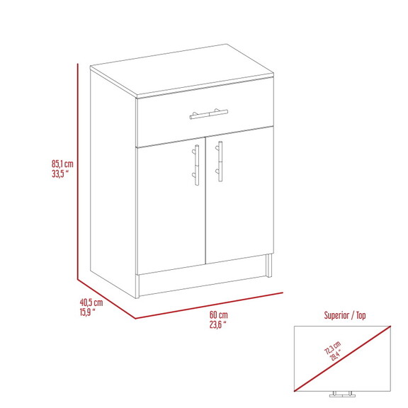 Wilmington 1 Drawer Rectangle Pantry Cabinet White...