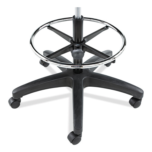 Alera Interval Series Swivel Task Stool， Supports Up to 275 lb， 23.93 to 34.53 Seat Height， Black Faux Leather (IN4616)