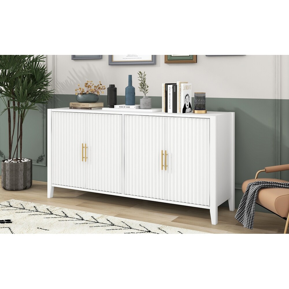 Storage Cabinet Sideboard Wooden Cabinet with Metal Handles