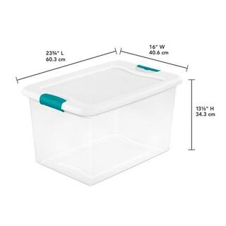 Sterilite 64-Qt. Plastic Stacking Container in Clear (6-pack) and 32-Qt. Plastic Stacking Container in Clear (6-pack) 6 x 14978006 + 6 x 14968006