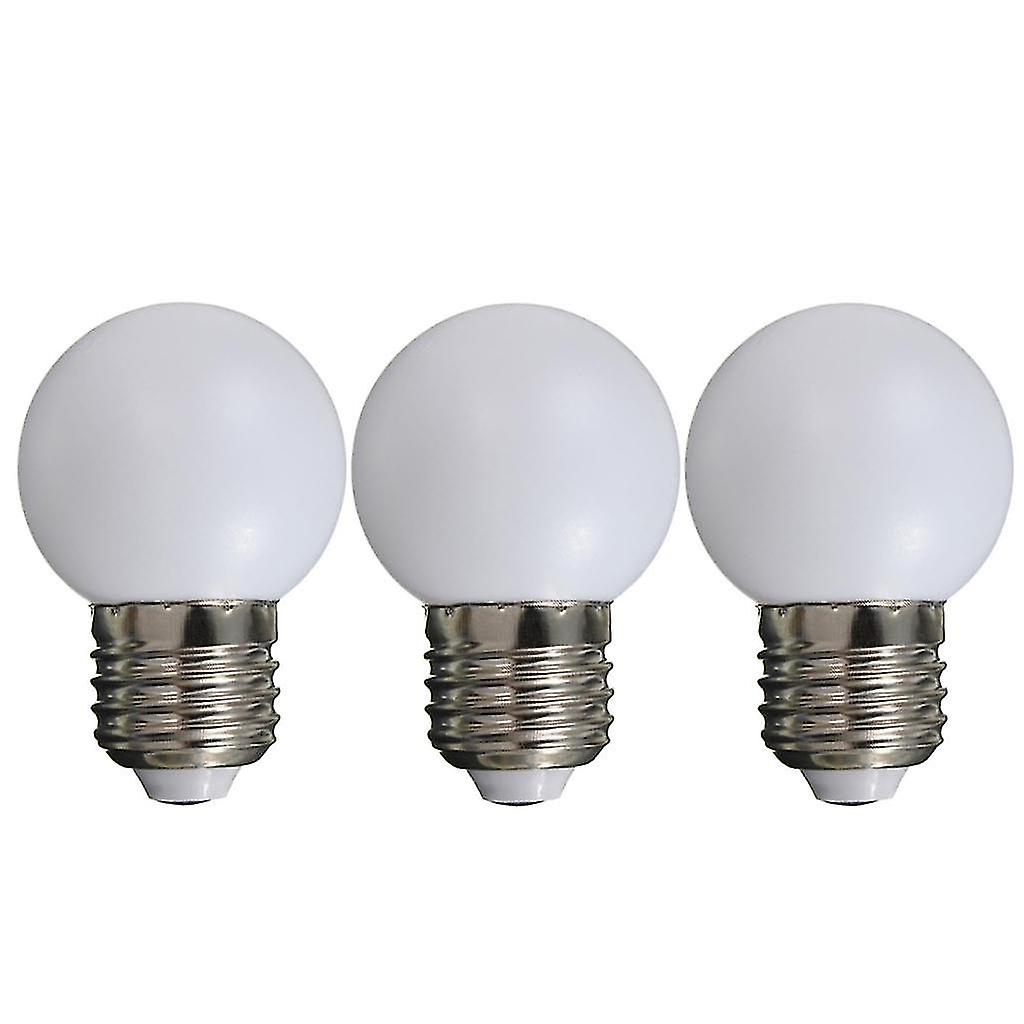 3 Piece E27 1w Led Golf Ball Light Bulb Holiday Globe Lamp 220v -warm White