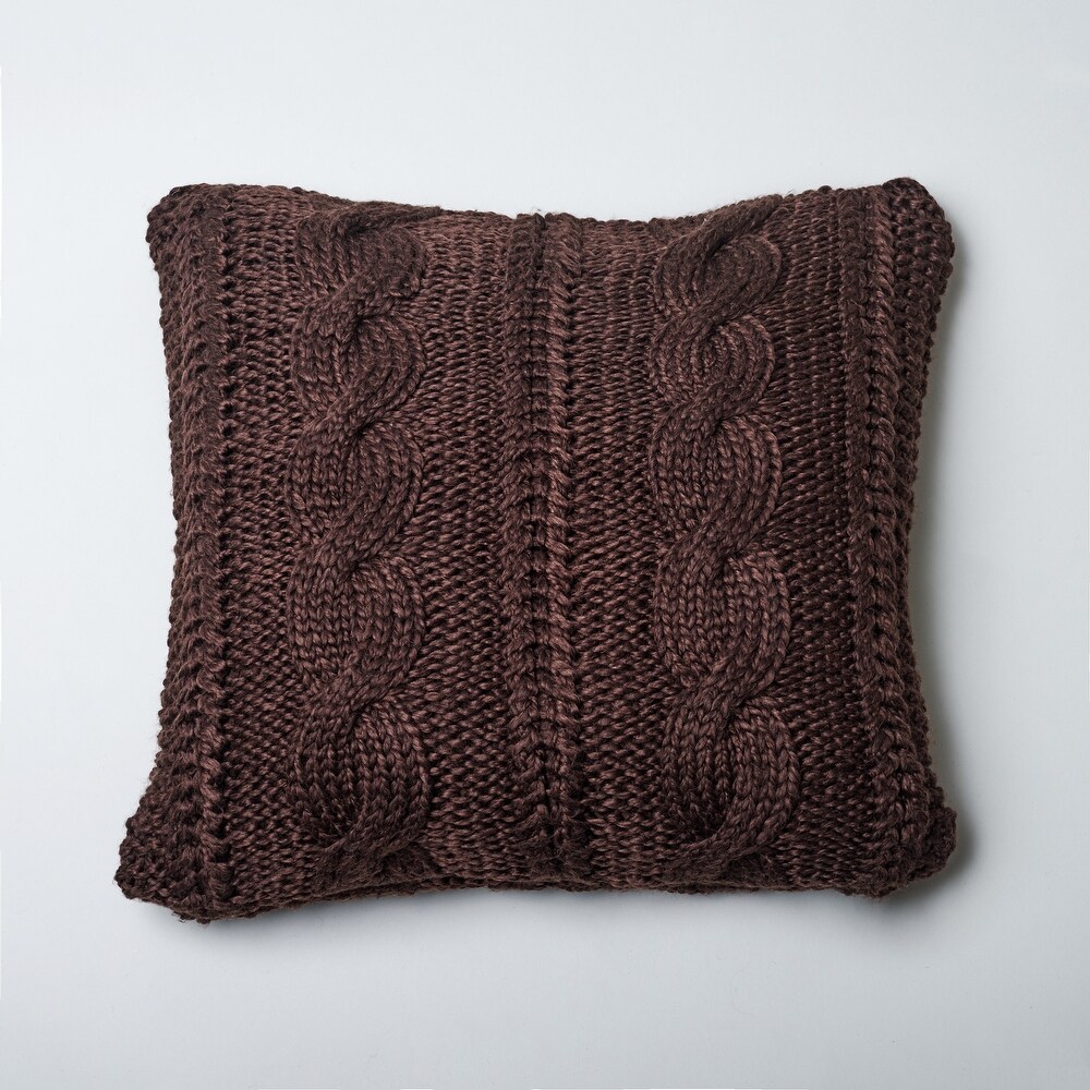 Nolen Cable Knit Chocolate Euro Sham