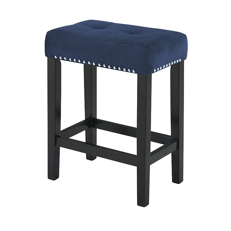 Kate 60 Inch 4 Piece Bar Table Set with Upholstered Stools， Blue