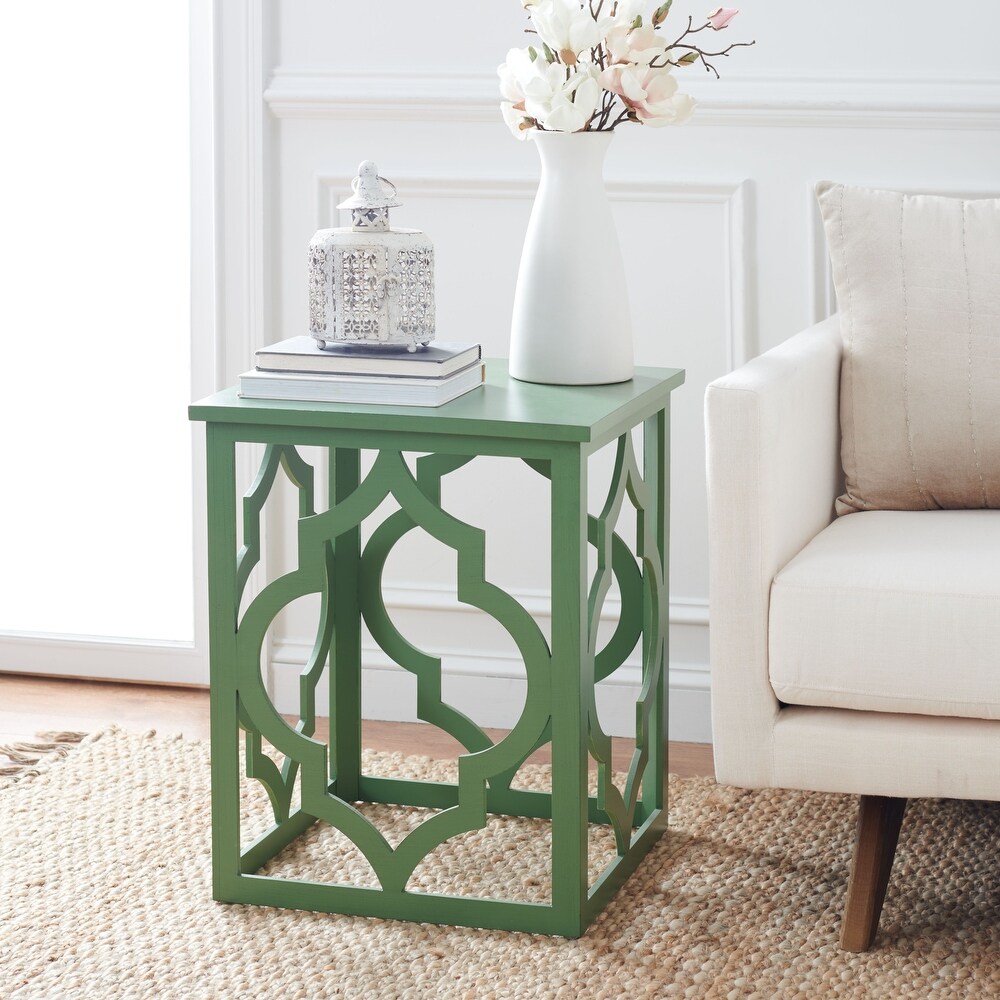 SAFAVIEH Milo Trellis Silver Leaf End Table.   19\