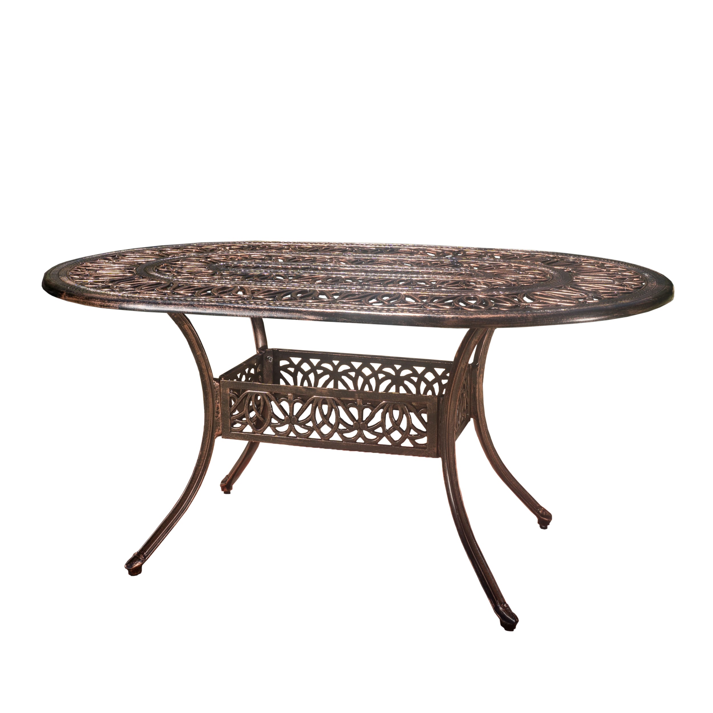 Jameson Home Haitian Outdoor Cast Aluminum Oval Dining Table