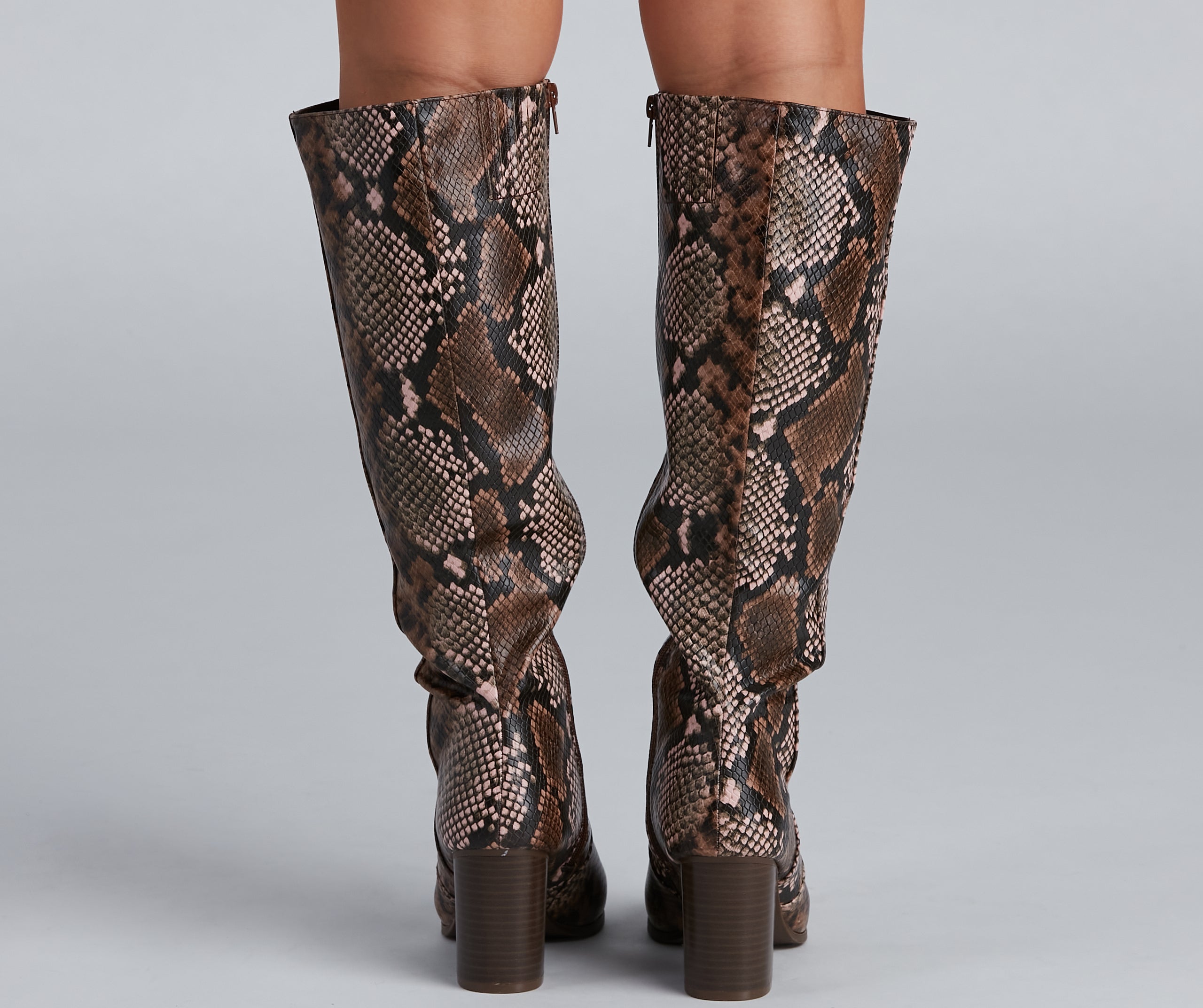 Chic Vixen Snake Faux Leather Boots