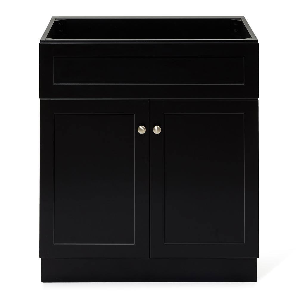 ARIEL Hamlet 30 in. W x 21.5 in. D x 34.5 in. H Bath Vanity Cabinet without Top in Black F030S-BC-BLK