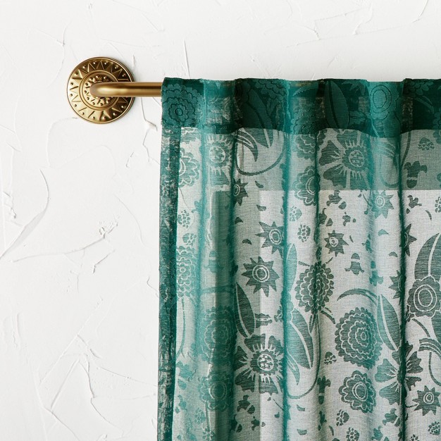 Medallion Snap Grip French Curtain Rod Brass Designed With Jungalow