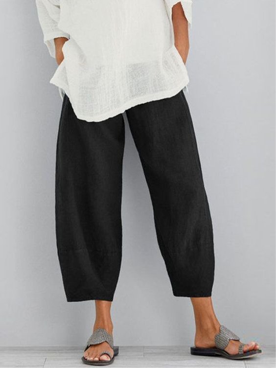 Casual Linen All-match Women Trousers