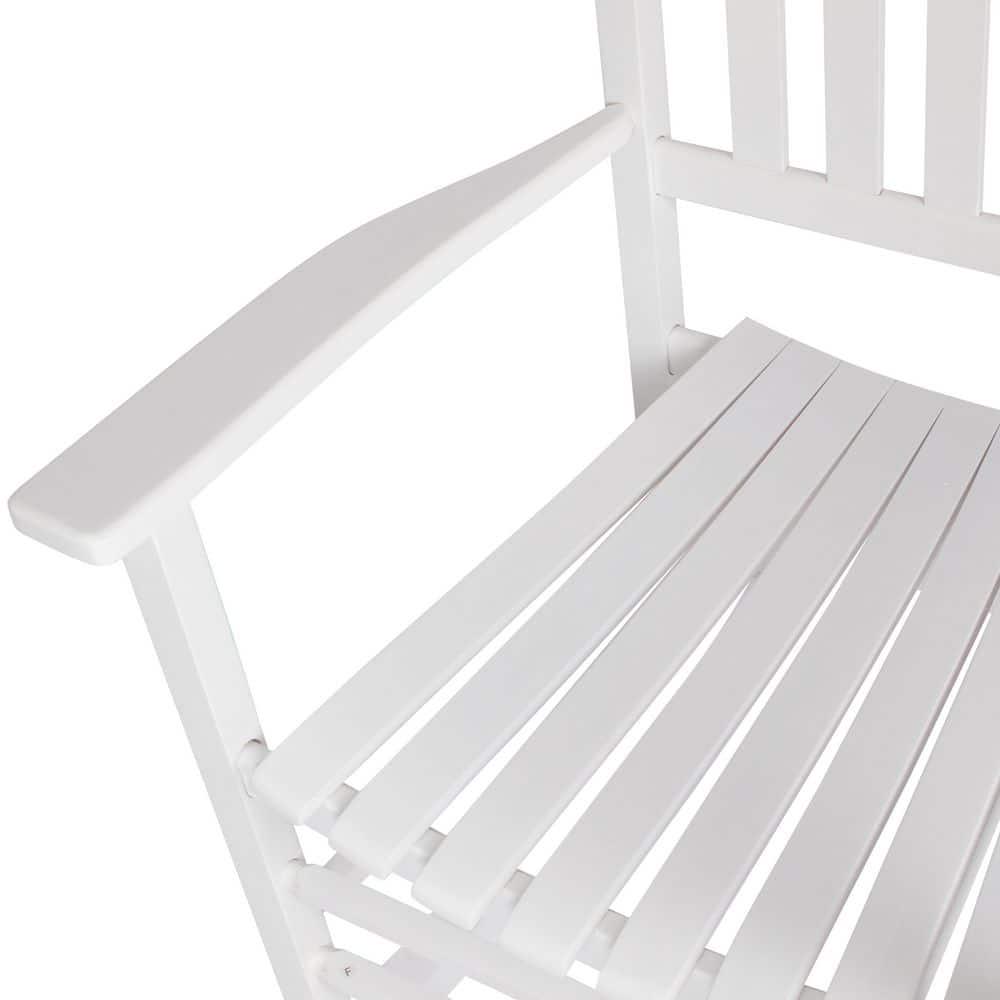 Shine Company Vermont Porch Rocker White Wood Outdoor Rocking Chair