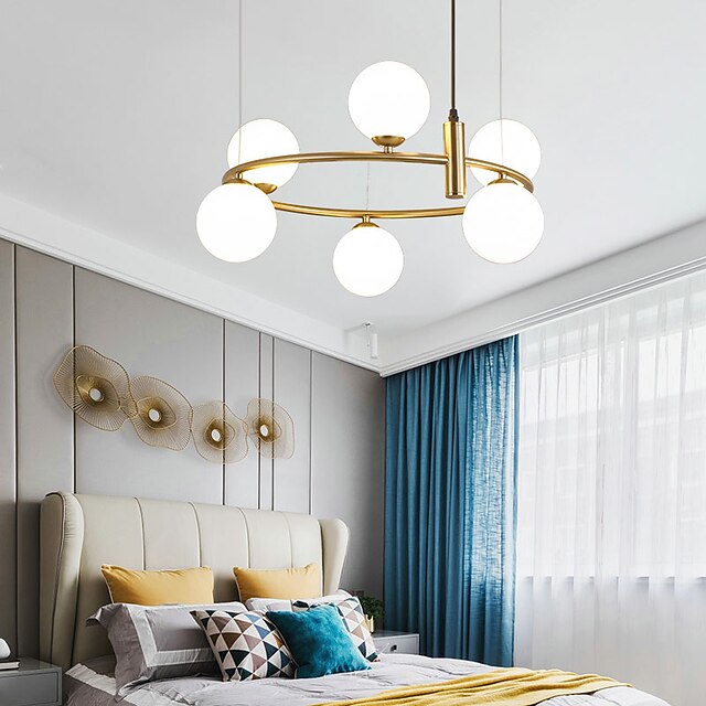 LED Pendant Light 4/6/8-Lights Globe Design Geometric Shapes Flush Mount Lights Metal Sputnik Linear Geometrical Painted Finishes Contemporary Chandeliers 110-240V LED Light Source Included