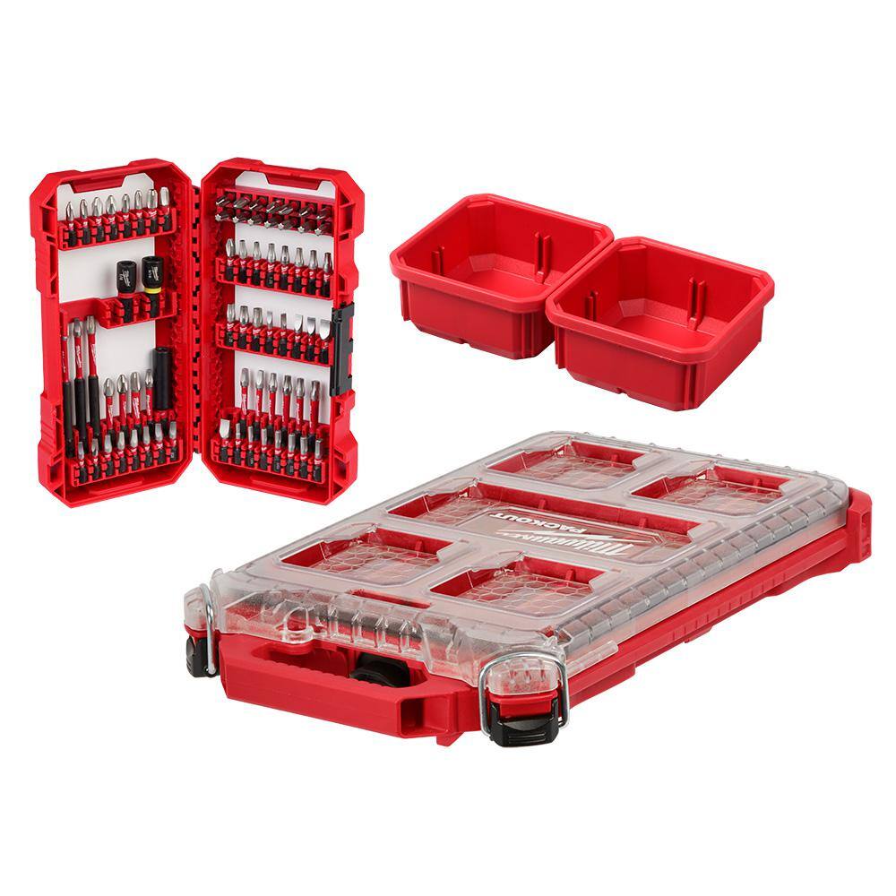 MW SHOCKWAVE 12 in. Drive Metric Deep Well PACKOUT Impact Socket Set  Screw Driver Bits wPACKOUT Case (86-Piece) 49-66-6803-48-32-5151