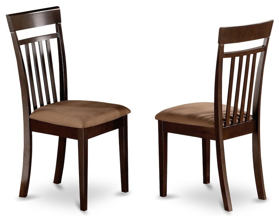 Capri Slat Back Chair For Dining Room With Upholstered Seat  Set of 2   Contemporary   Dining Chairs   by BisonOffice  Houzz