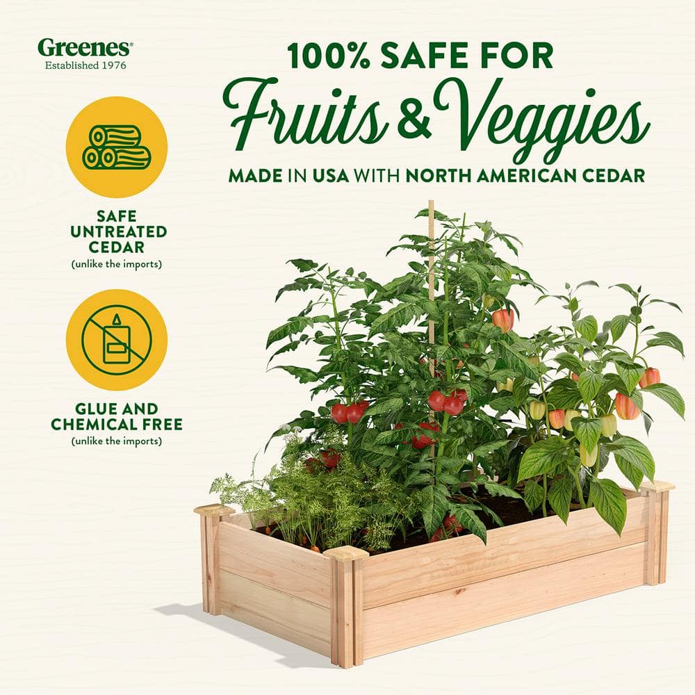 Greenes Fence 2 ft. x 4 ft. x 11 in. Premium Cedar Raised Garden Bed RC244812P