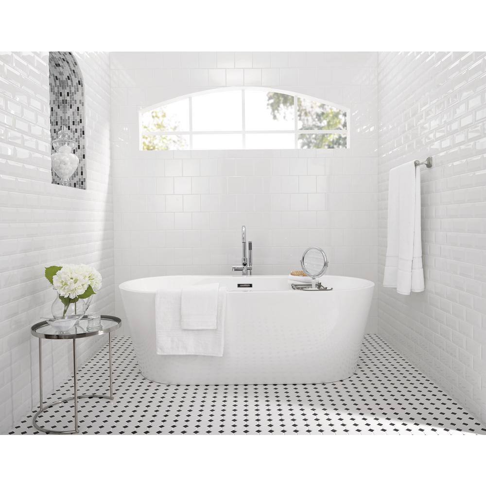 Daltile Octagon and Dot Matte White with Black Dot 12 in. x 12 in. Glazed Ceramic Mosaic Tile (1 sq. ft.each) 65012OCT21CC1P2