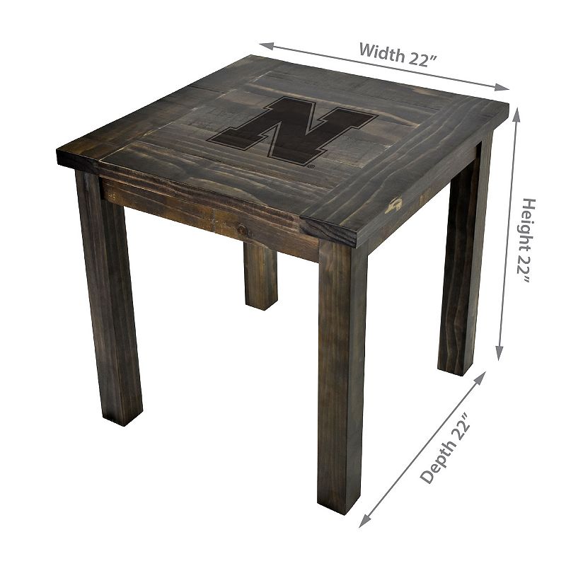 Nebraska Cornhuskers Reclaimed Side Table