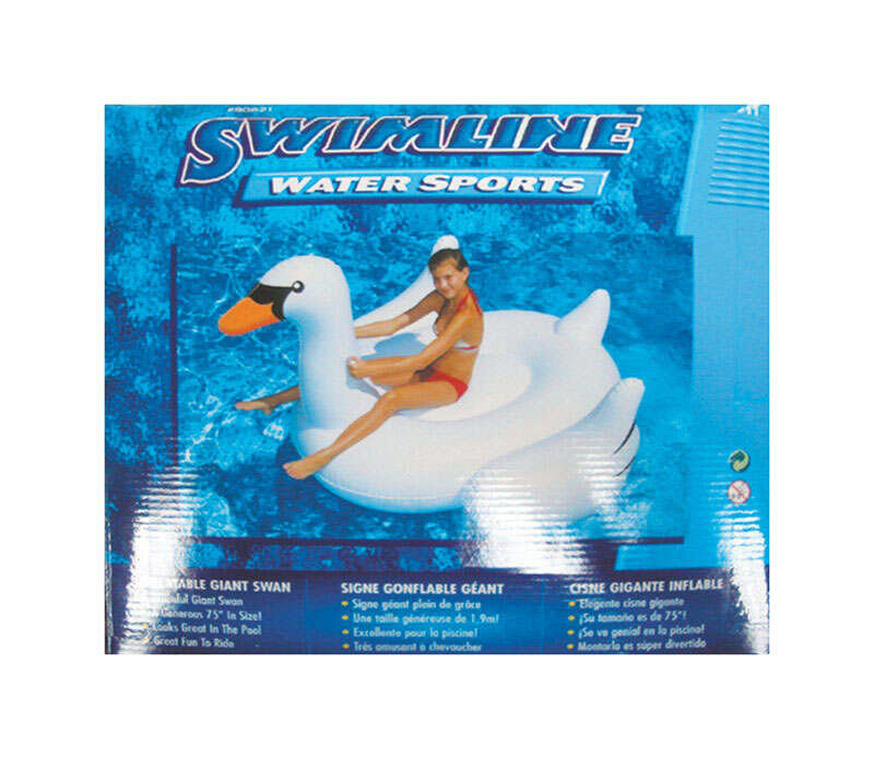 Swimline White PVC/Vinyl Inflatable Swan Pool Float