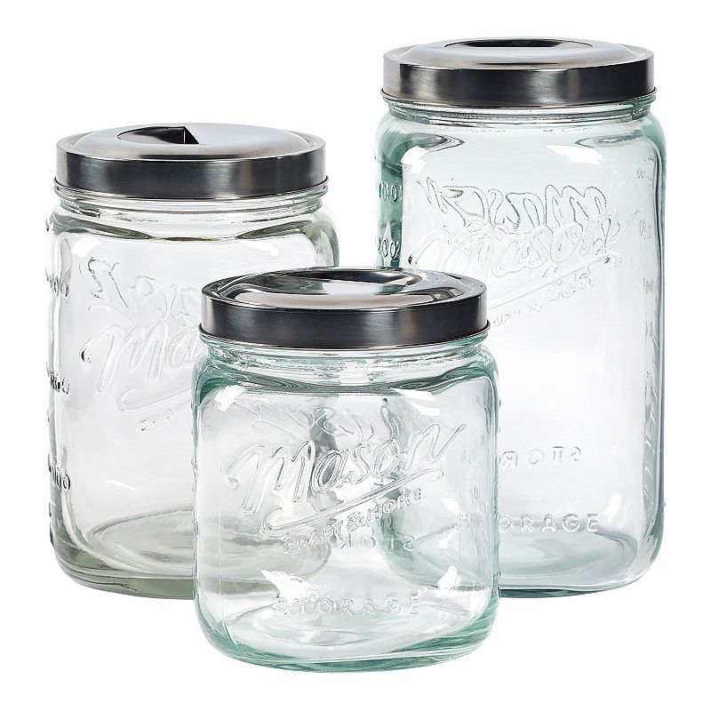 Mason Craft and More 3-pc. Glass Canister Set