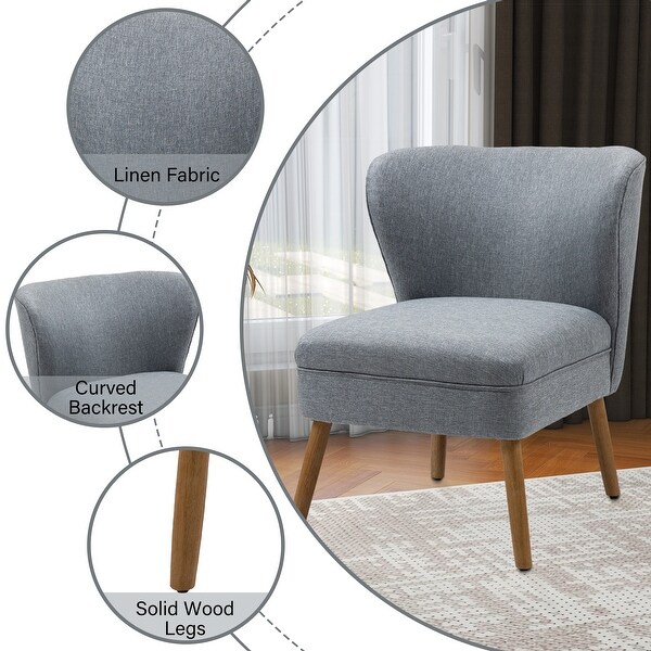 Upholstered Accent Chair Armchair Linen Side Chair