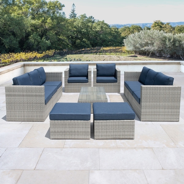 Corvus Trey 12piece Sectional Wicker Patio Sofa Set