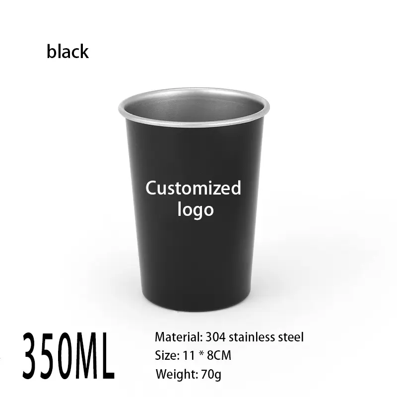 Factory outlet Stainless steel 350ml/40ml water cup High temperature resistance Customizable logo Camping coffee cups