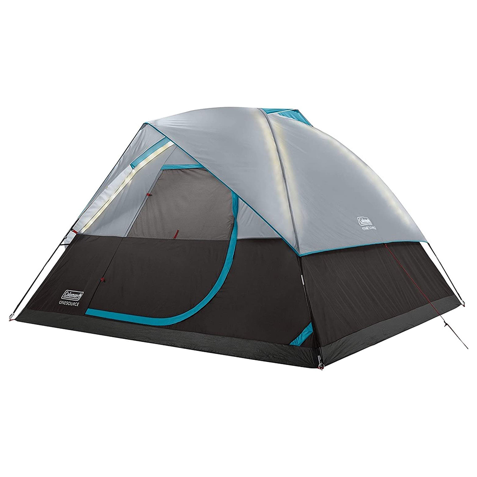 Coleman OneSource 6 Person Camping Dome Tent with Airflow and LED Lighting