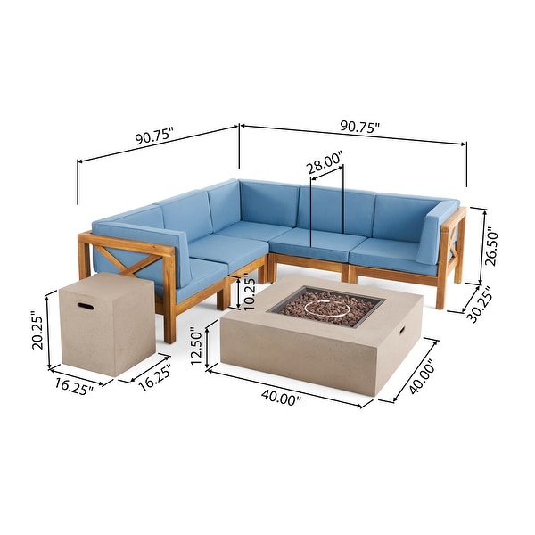 Brava Outdoor 7piece Fire Pit Sectional Set by Christopher Knight Home