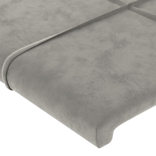 vidaXL Headboard with Ears Dark/Light Gray Velvet - - 37455508