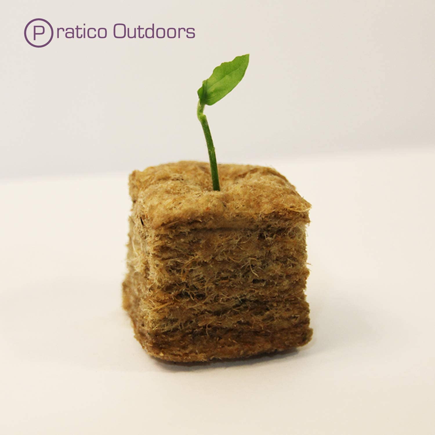 Pratico Outdoors 1 inch Rockwool Grow Cubes Seed Starter Plugs， 100 Cubes